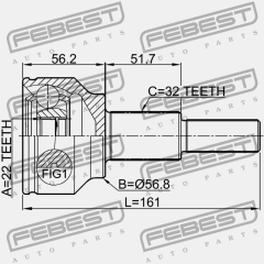 ШРУС НАРУЖНЫЙ ЗАДНИЙ 22X56.9X32