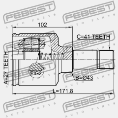 ШРУС ВНУТРЕННИЙ ЛЕВЫЙ 27X43X41